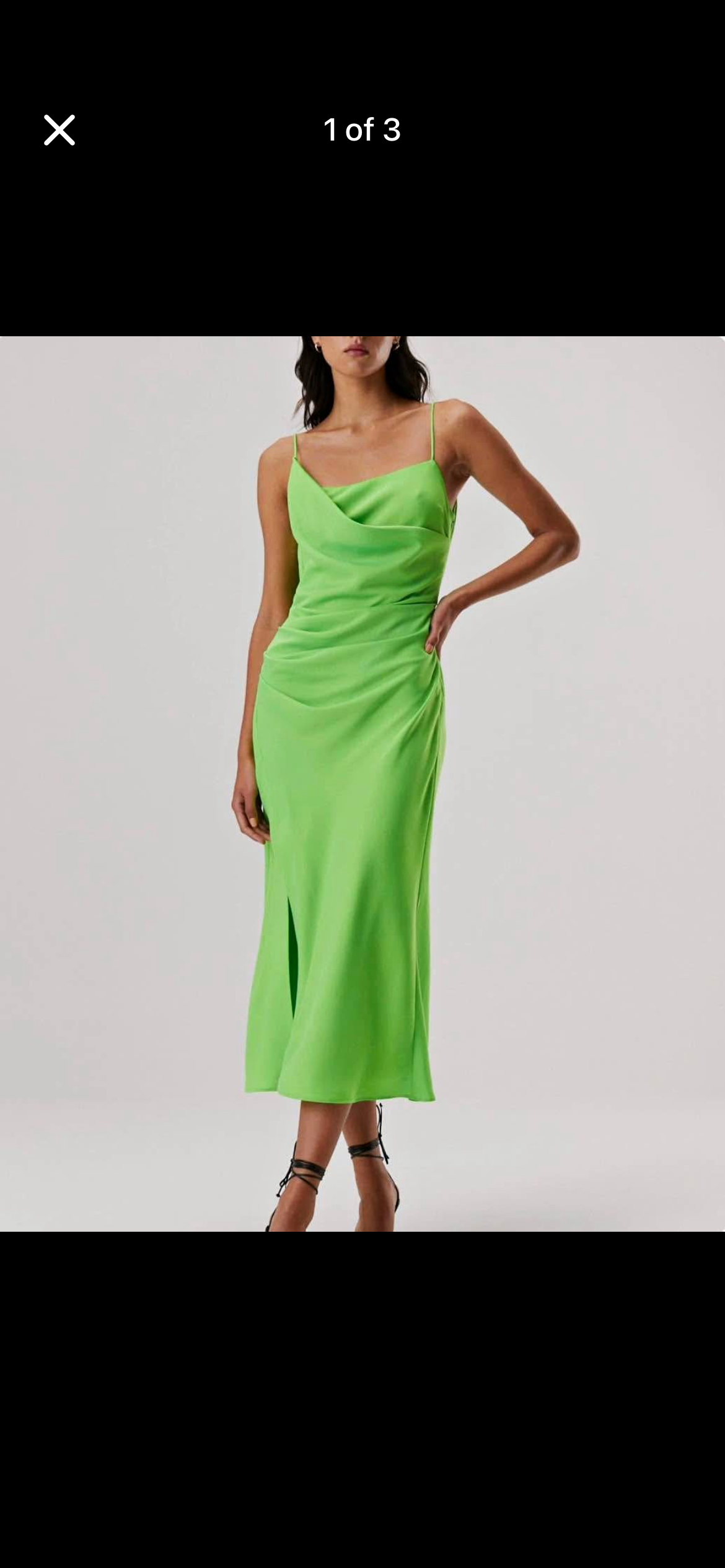 MISHA Alden Satin Midi Dress. Sz S