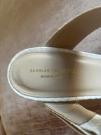 SCANLAN THEODORE White Bianco Buckle Mule Heel. BNIB. Sz 9.5/41
