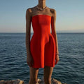 SCANLAN THEODORE Crepe Knit Peplum Mini Dress. Sz L
