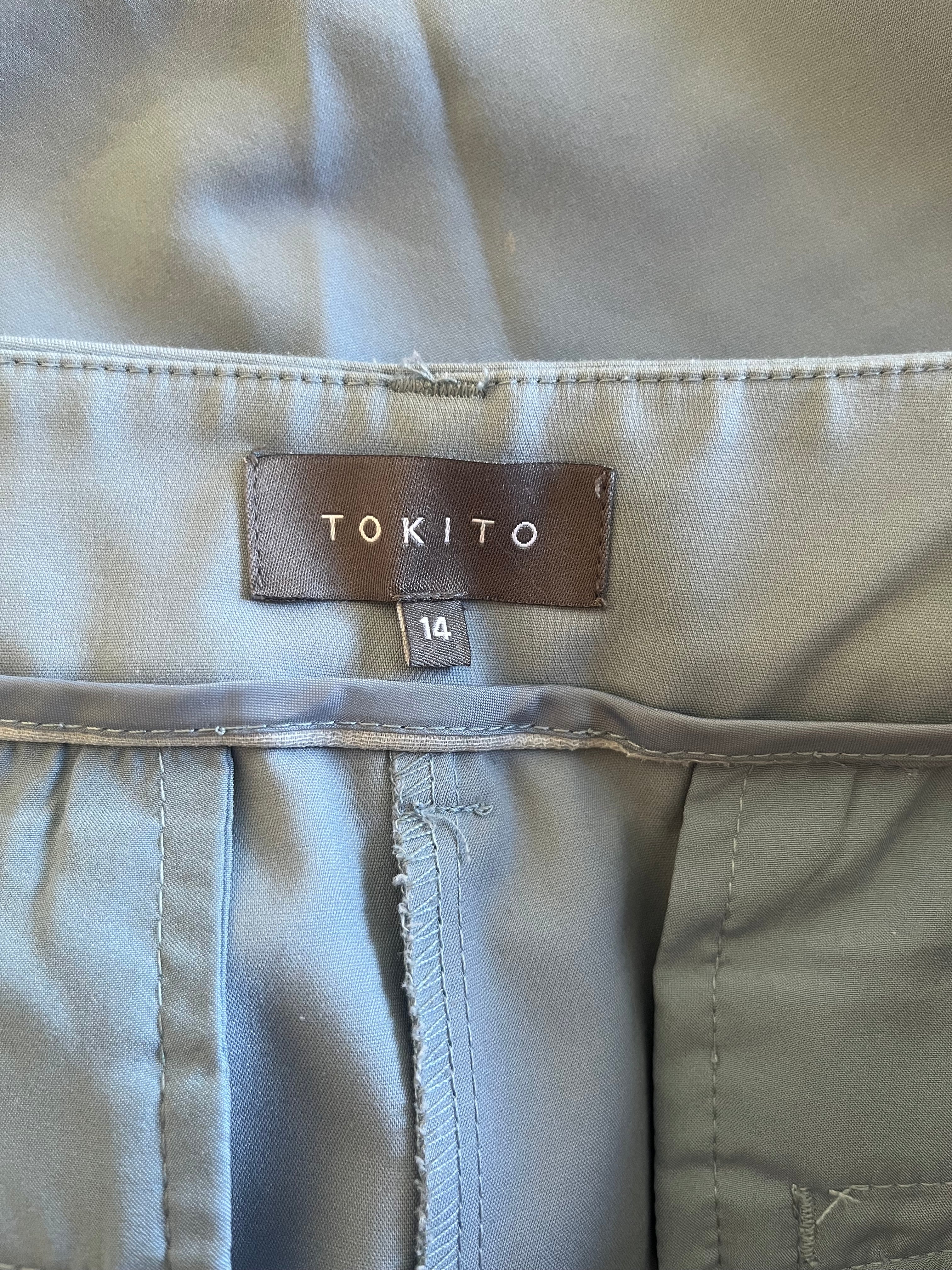 TOKITO Light Blue Pintuck Pant. Sz 14