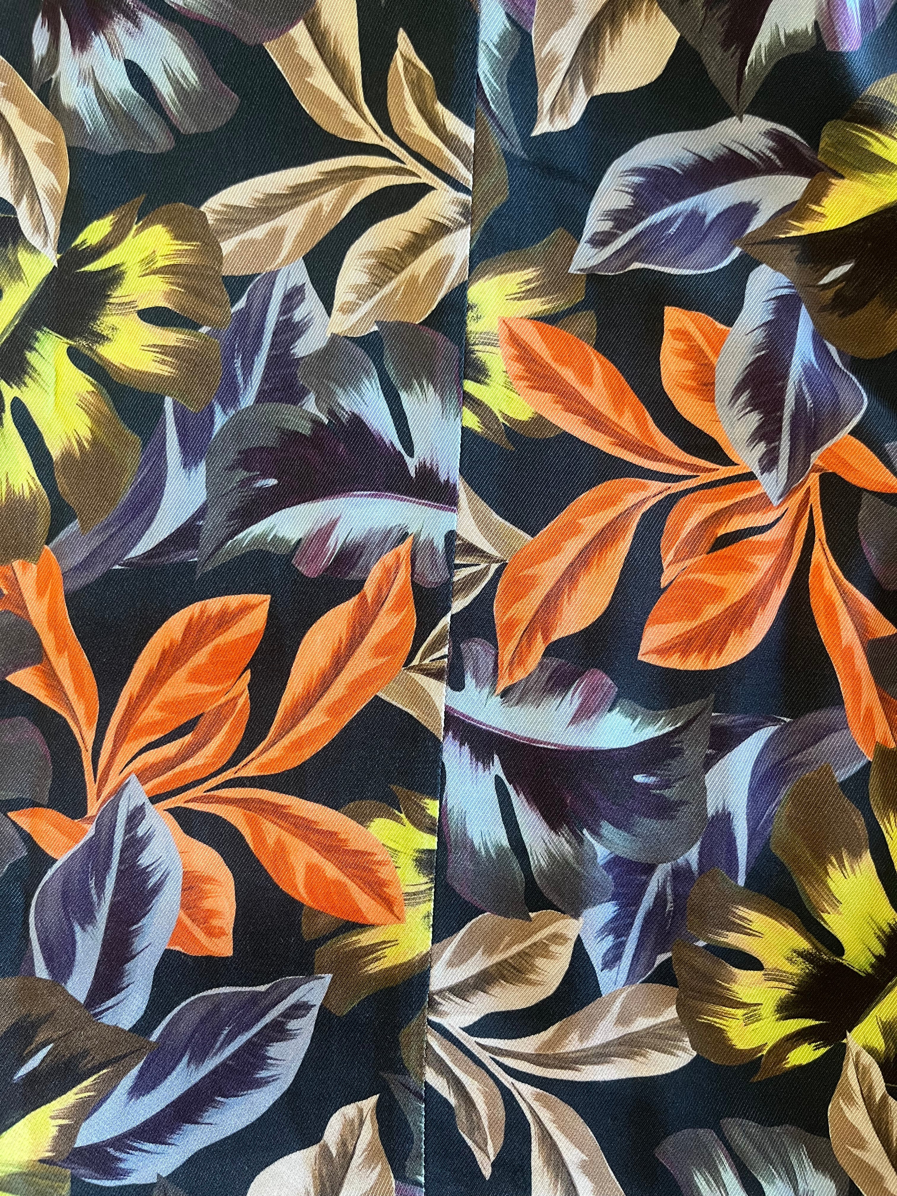 TRENERY Tropical Print Ruffle Sleeve blouse. Sz M