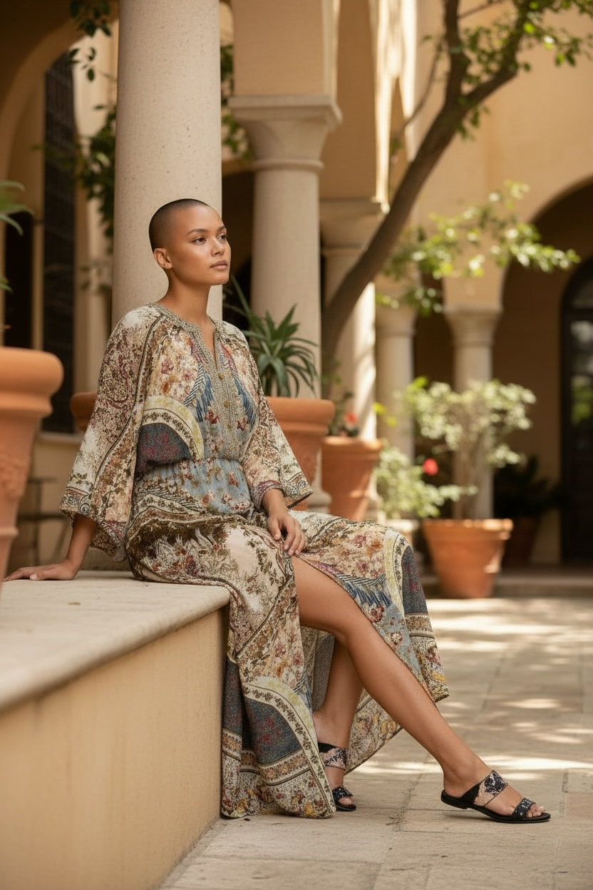 CAMILLA Jeanne Queen Split Pocket Maxi Dress. Sz S (8-14)