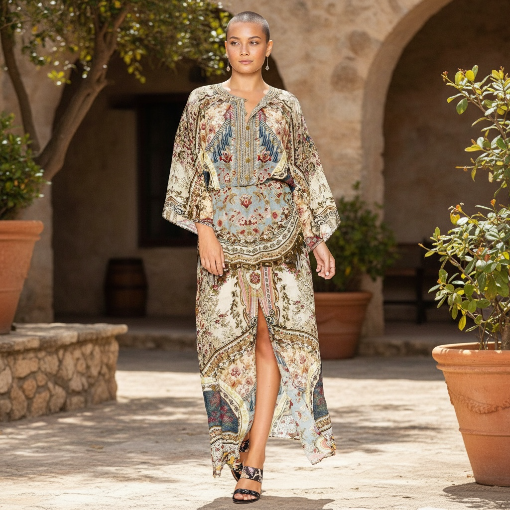 CAMILLA Jeanne Queen Split Pocket Maxi Dress. Sz S (8-14)