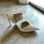 SCANLAN THEODORE White Bianco Buckle Mule Heel. BNIB. Sz 9.5/41