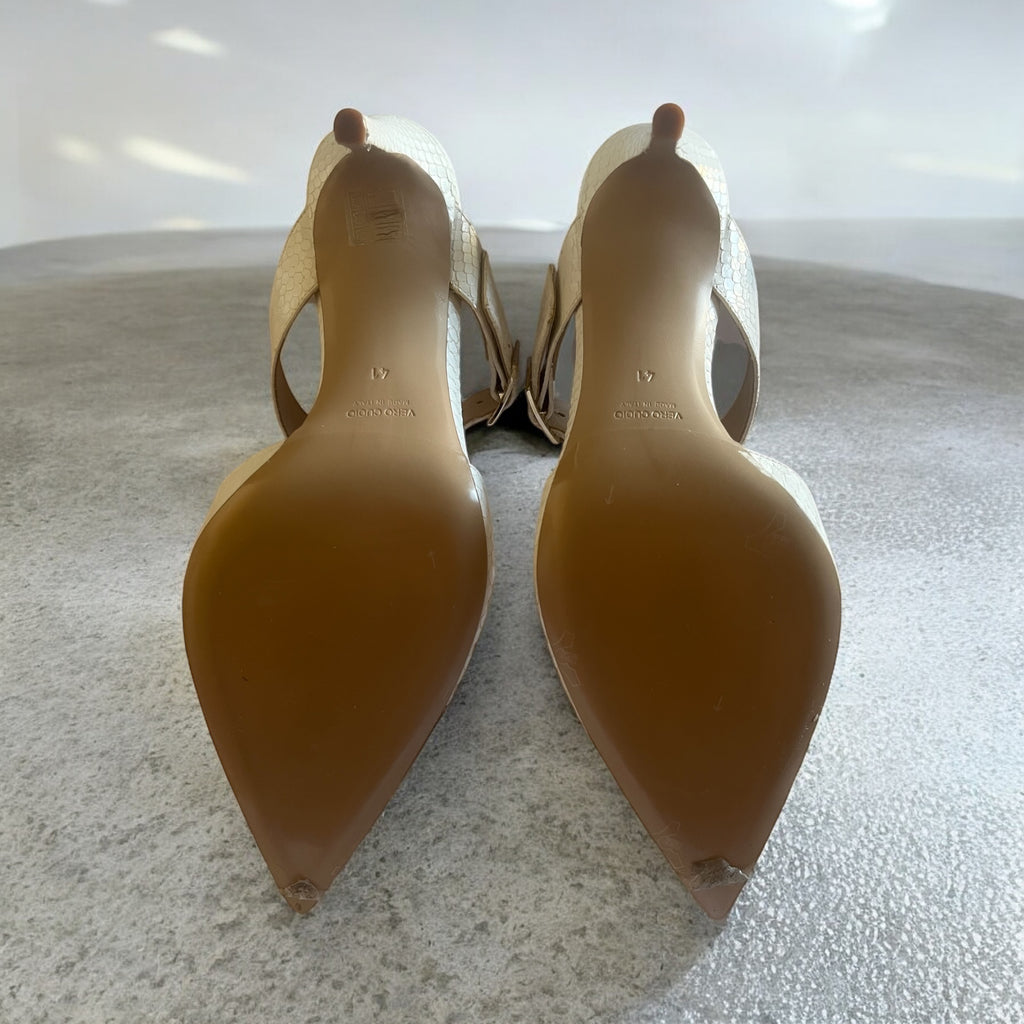 SCANLAN THEODORE White Bianco Buckle Mule Heel. BNIB. Sz 9.5/41