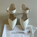 SCANLAN THEODORE White Bianco Buckle Mule Heel. BNIB. Sz 9.5/41