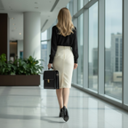 CARLA ZAMPATTI Ivory Crepe Pencil Skirt. Sz 10