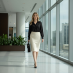 CARLA ZAMPATTI Ivory Crepe Pencil Skirt. Sz 10