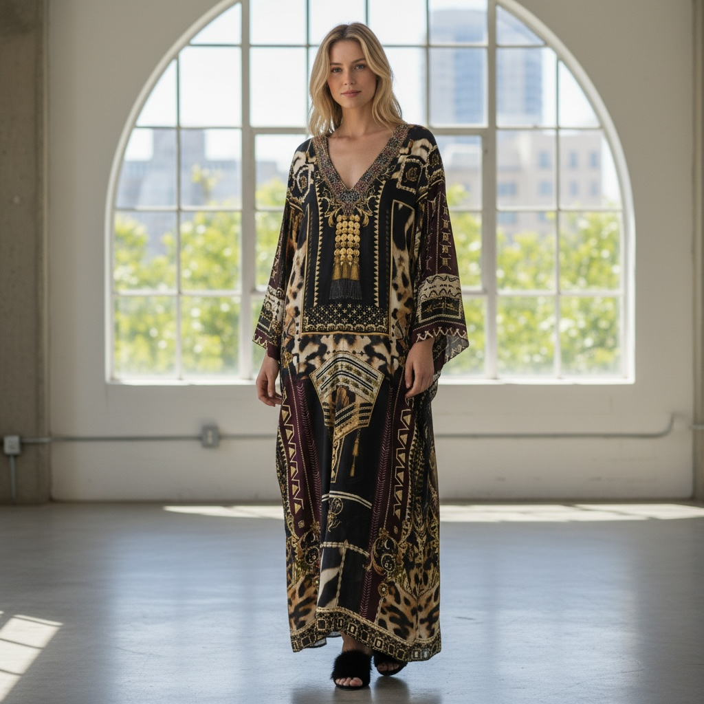 CAMILLA Desert Dreams Long Sleeve Maxi Dress - Sz L/XL (12-16)