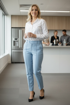 TOKITO Light Blue Pintuck Pant. Sz 14