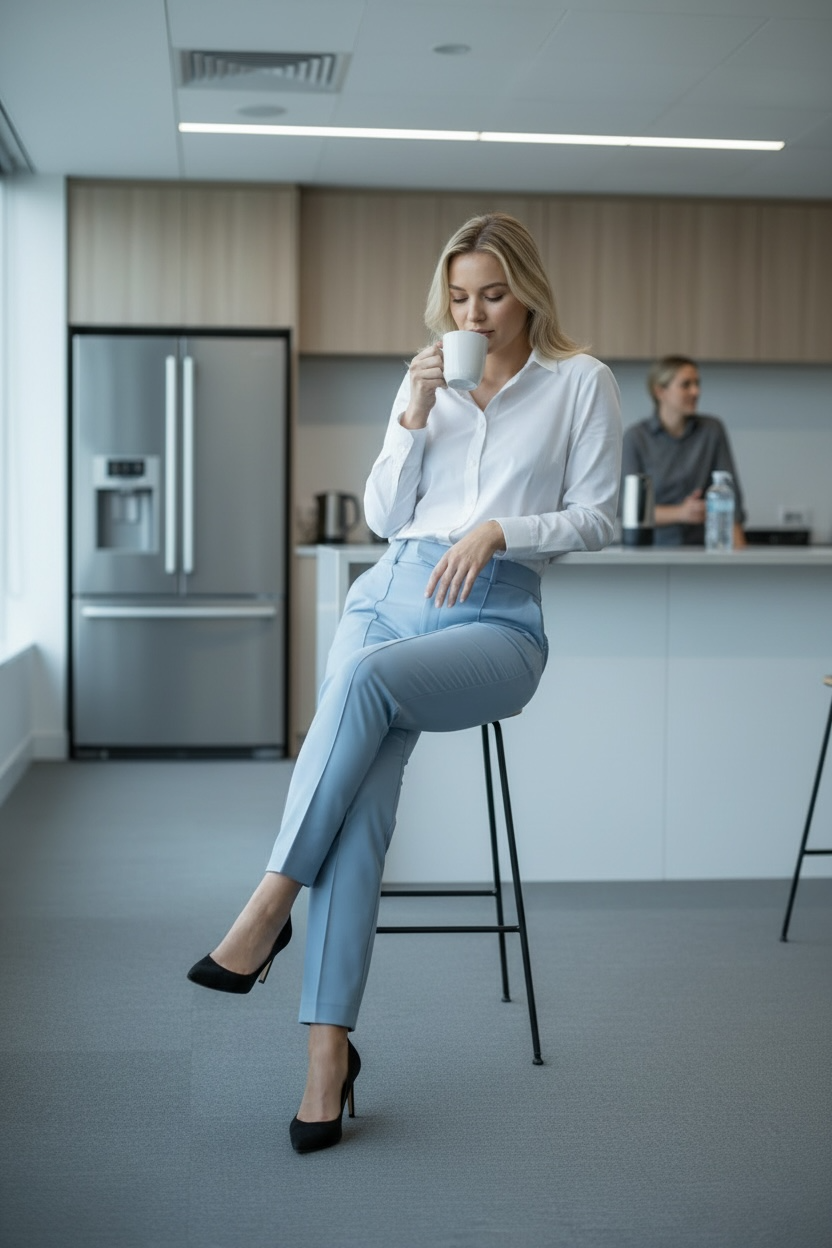 TOKITO Light Blue Pintuck Pant. Sz 14