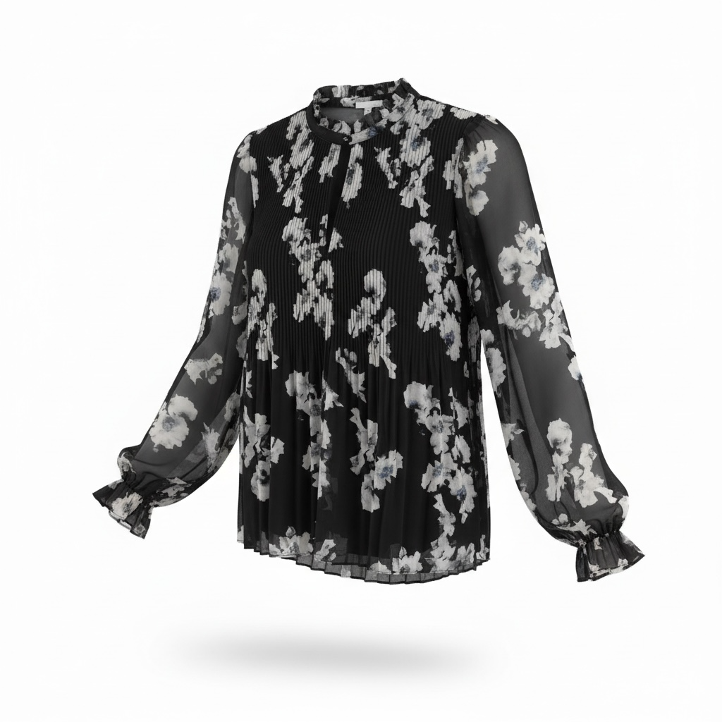 WITCHERY Plisse Pleat Georgette Blouse. Sz 10